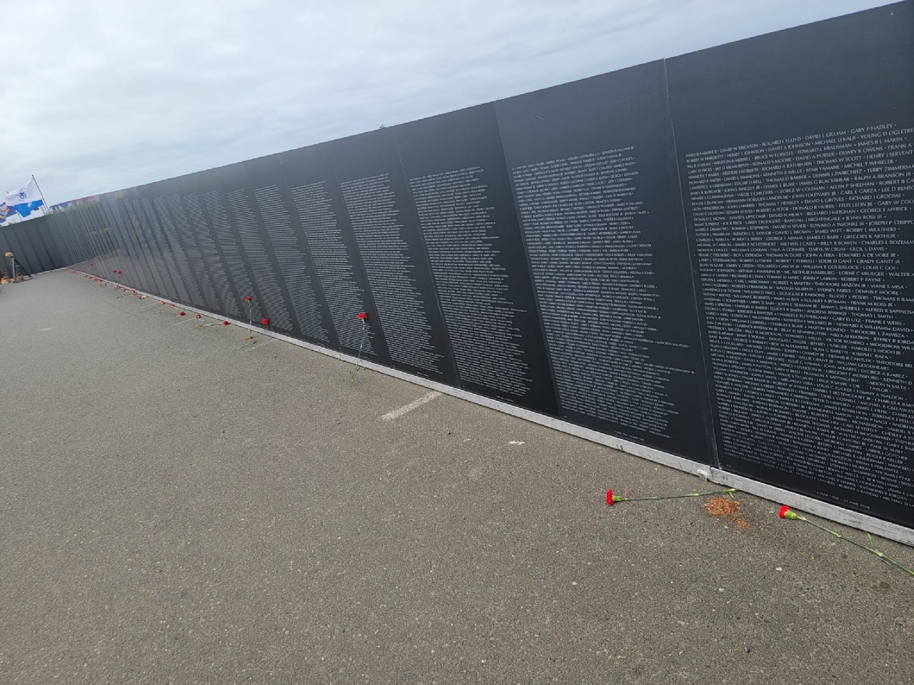 This is the traveling Cost of Freedom wall at Ocean Shores, Washington.